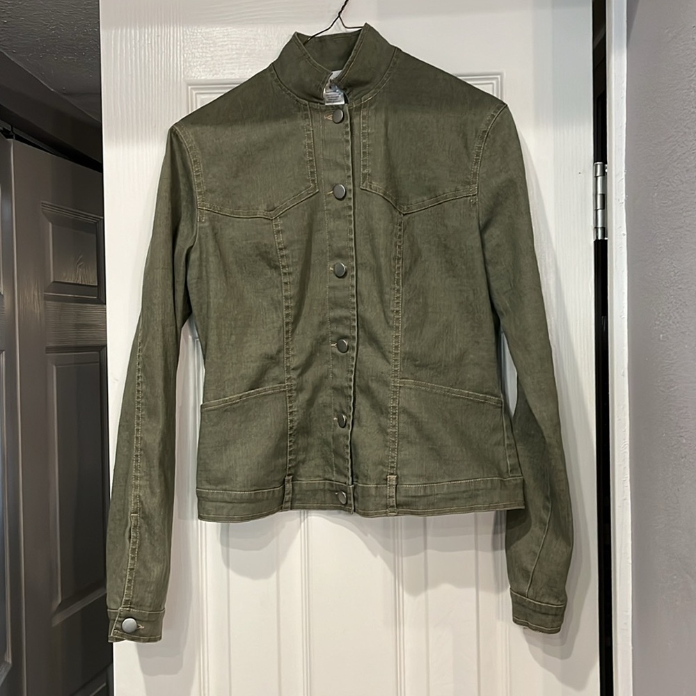 Di Vita green western ladies jacket. Top stitching size 4 super cute.